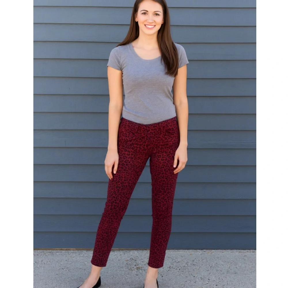 DL1961 x Revolve Florence Red Leopard Ankle Skinny Jeans 25 NWT Y2K